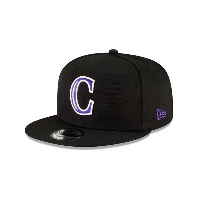 MLB Colorado Rockies Ligature 9Fifty Snapback (DWQ4090) - Black New Era Caps